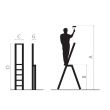 Scara aluminiu, 2 trepte si platforma, Drabest