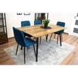 Scaun stil scandinav, Artool, Kara, catifea, metal, bleumarin si negru, 44.5x50.5x87 cm