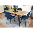 Set 4 scaune stil scandinav, Artool, Kara, catifea, metal, bleumarin si negru, 44.5x50.5x87 cm