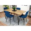 Scaun stil scandinav, Artool, Kara, catifea, metal, bleumarin si negru, 44.5x50.5x87 cm