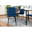 Scaun stil scandinav, Artool, Kara, catifea, metal, bleumarin si negru, 44.5x50.5x87 cm