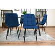 Scaun stil scandinav, Artool, Kara, catifea, metal, bleumarin si negru, 44.5x50.5x87 cm
