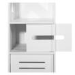 Dulap baie, Mufart, placa MDF, 2 rafturi, 1 sertar, 1 usa, alb, 25x21.5x80 cm