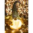 Decoratiune Craciun, pitic, LED, auriu si alb, 18x47 cm, Jumi