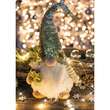 Decoratiune Craciun, pitic, LED, auriu si alb, 18x47 cm, Jumi