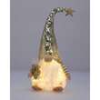 Decoratiune Craciun, pitic, LED, auriu si alb, 18x47 cm, Jumi