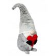 Decoratiune Craciun, pitic gri cu inima rosie, 48 cm 