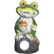 Decoratiune gradina, beton, lampa solara, broasca, 2xLED, 9.5x9x19 cm, Strend Pro