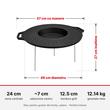 Disc pentru gratar, fonta, tip grill, adanc, cu picioare, 49 cm, Perfect Home