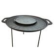Disc pentru gratar, fonta, tip grill, cu picioare, set 4 piese, 49.5 cm