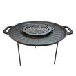 Disc pentru gratar, fonta, tip grill, cu picioare, set 4 piese, 49.5 cm