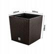 Ghiveci de flori, Prosperplast, Rato Low, patrat, imitatie ratan, maro, 22.3x22.3x22.8 cm