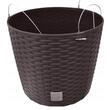 Ghiveci decorativ cu lant, Prosperplast, Rato Round, rotund, maro, 25.6x21.9 cm