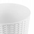 Ghiveci de flori, Prosperplast, Rato Tubus, rotund inalt, 15 L, imitatie ratan, alb, 25x47.6 cm