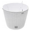 Ghiveci decorativ cu lant, Prosperplast, Rato Round, rotund, alb, 25.6x21.9 cm
