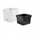Ghiveci de flori, Prosperplast, Rato Low, patrat, 32 L, imitatie ratan, alb, 32x32x32.5 cm