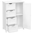 Dulap baie, Artool, MDF, 2 rafturi, 4 sertare, 1 usa, alb, 55x30x82 cm