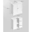 Dulap baie, Artool, placa MDF, 2 rafturi interioare, 2 usi, alb, 60x30x60 cm