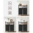 Dulap baie, Artool, placa MDF, cadru otel, 2 compartimente rufe, 2 rafturi, maro rustic si negru, 73x33x91 cm