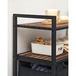 Dulap baie, Artool, placa MDF, cadru otel, 2 compartimente rufe, 2 rafturi, maro rustic si negru, 73x33x91 cm