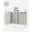 Dulap baie, Artool, placa raft MDF, cadru otel, 3 compartimente rufe, alb, 92.5x33x72 cm
