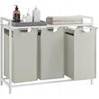 Dulap baie, Artool, placa raft MDF, cadru otel, 3 compartimente rufe, alb, 92.5x33x72 cm