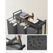 Dulap baie, Artool, placa raft MDF, cadru otel, 3 compartimente rufe, negru si gri, 92.5x33x72 cm