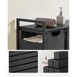Dulap baie, Artool, placa raft MDF, cadru otel, 3 compartimente rufe, negru si gri, 92.5x33x72 cm