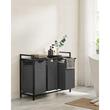 Dulap baie, Artool, placa raft MDF, cadru otel, 3 compartimente rufe, negru si gri, 92.5x33x72 cm