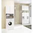 Dulap baie cu loc pentru masina de spalat, placa laminata, 4 rafturi, 2 usi, alb lucios, 64x30x180 cm 