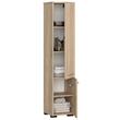 Dulap baie, placa laminata, 5 rafturi, 2 usi, stejar Sonoma, 30x30x140 cm