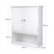 Dulap baie, suspendat, MDF, 3 rafturi, 2 usi, alb, 60x20x70 cm, Artool
