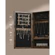 Dulap de perete cu oglinda pentru bijuterii, Artool, MDF, raft inferior, maro rustic, 37x10x67 cm