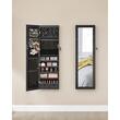 Dulap de perete cu oglinda pentru bijuterii, Artool, MDF, raft inferior, negru, 37x10x120 cm