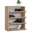 Dulap depozitat incaltaminte, pantofar, placa laminata, 4 sertare, stejar, 60x33x80 cm 