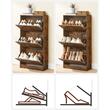 Dulap pentru depozitare incaltaminte, pantofar, Artool, pal, maro rustic, 3 sertare, 60x24x102 cm