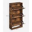 Dulap pentru depozitare incaltaminte, pantofar, Artool, pal, maro rustic, 3 sertare, 60x24x102 cm