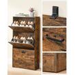Dulap pentru depozitare incaltaminte, pantofar, Artool, pal, maro rustic, 3 sertare, 60x24x102 cm