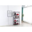 Dulap, raft depozitare, metalic, pliabil, pe roti, 5 polite, negru, 72x34x163 cm 