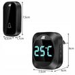Sonerie wireless, Malatec, 200 m, 52 tonuri, alimentare retea, display LCD, afisaj temperatura, negru, IP44, 7.5x4.5x1.7 cm