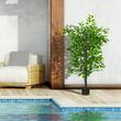 Ficus artificial cu ghiveci, verde, 135 cm