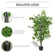 Ficus artificial cu ghiveci, verde, 135 cm
