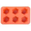 Forma coacere pentru briose, 6 forme, silicon, model flori, rosu, 28.6x17.2x3.5 cm, MagicHome