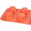 Forma coacere pentru briose, 6 forme, silicon, model flori, rosu, 28.6x17.2x3.5 cm, MagicHome