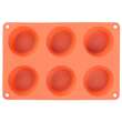 Forma coacere pentru briose, 6 forme, silicon, rosu, 23.7x16x3 cm, MagicHome