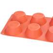 Forma coacere pentru briose, 6 forme, silicon, rosu, 23.7x16x3 cm, MagicHome