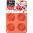 Forma coacere pentru briose, 6 forme, silicon, rosu, 23.7x16x3 cm, MagicHome