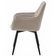 Scaun stil fotoliu bucatarie/living, Artool, Nana, rotativ, catifea, metal, bej inchis si negru, 56x61x83.5 cm