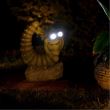 Decoratiune gradina, ceramica, lampa solara, omida pe piatra, 29x18x39 cm