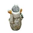 Decoratiune Craciun, ceramica, ren cu brad, LED, gri si alb, 3xAAA, 24.5x18x41.5 cm, Chomik
